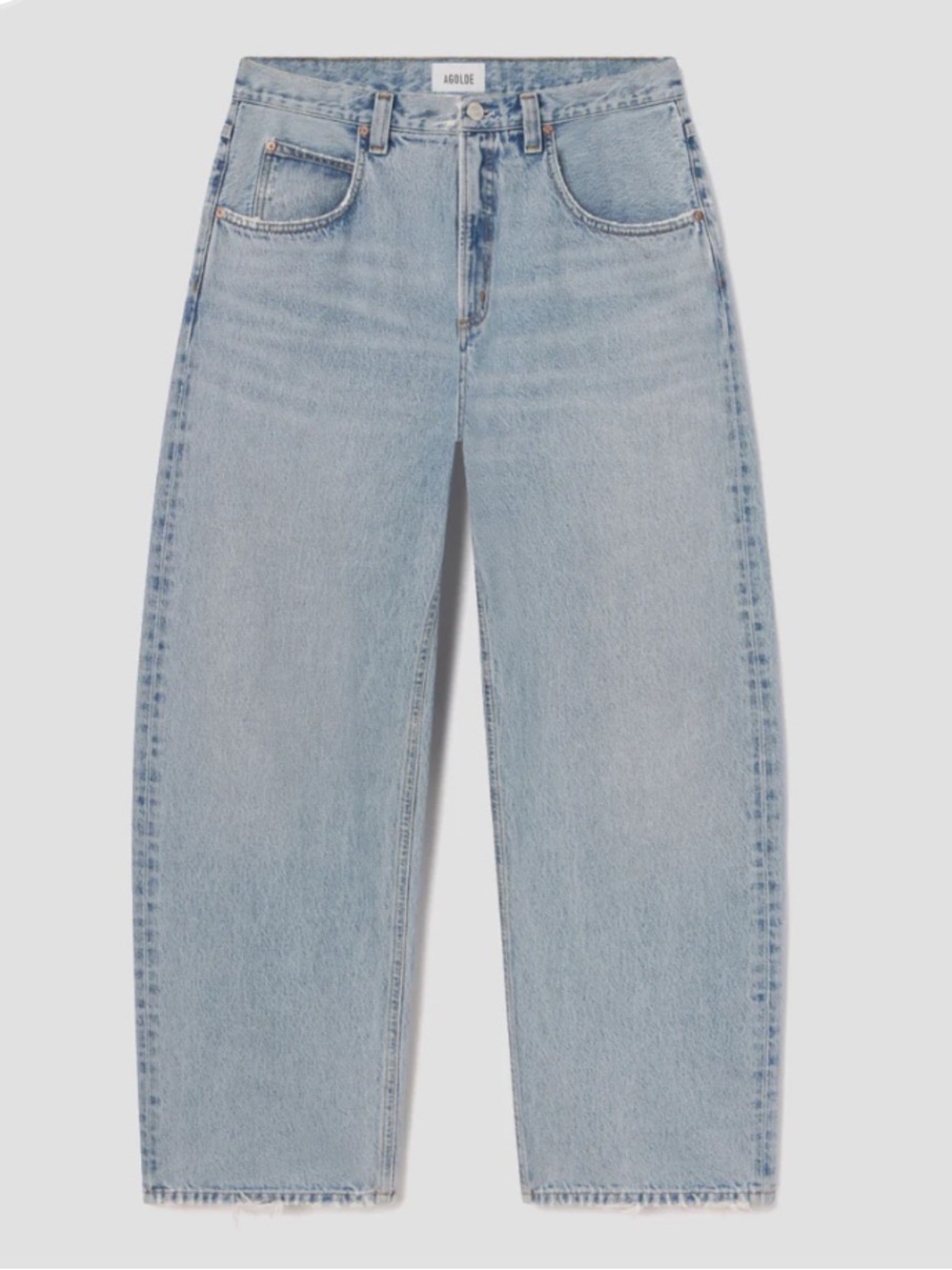 AGOLDE Fusion Size 31 Baggy Wide Leg Organic Denim Light Wash Jeans Midrise